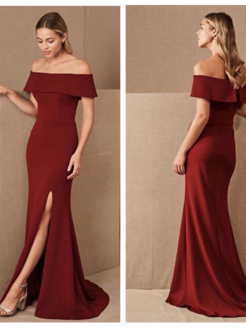 BHLDN Delice Gown in Burgundy